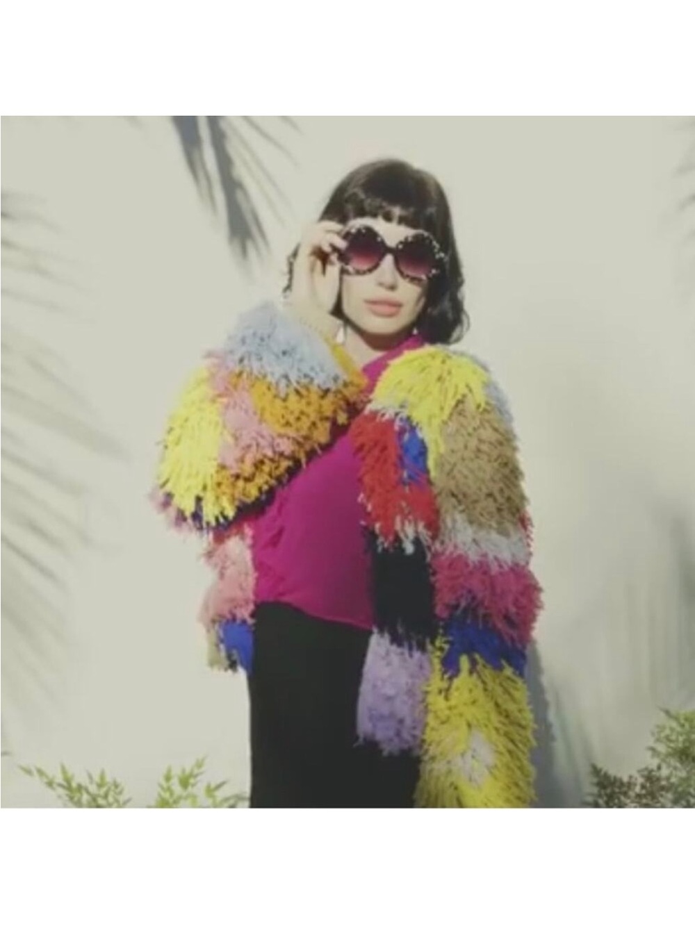 Alice + Olivia Multicolor Fringe Teddy Jacket in multicolor fringe.  Coachella - Picture 2 of 11